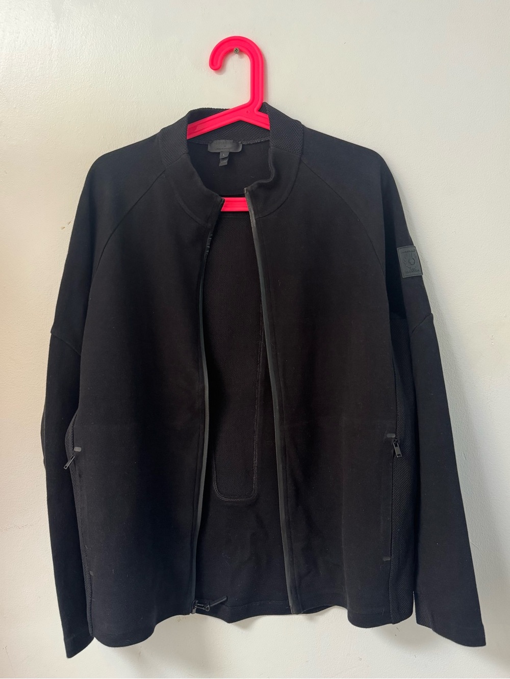 Belstaff X McLaren Collection
 Black Full-Zip Sweater Jacket size LARGE